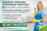 Brisanje i redovno održavanje prostora za 4h rada 6000 rsd,